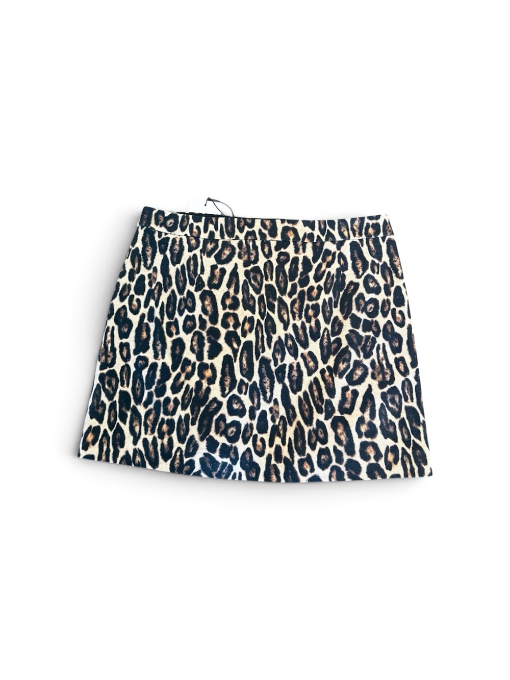 Theory Leopard-Print Mini Skirt in Beige and Black